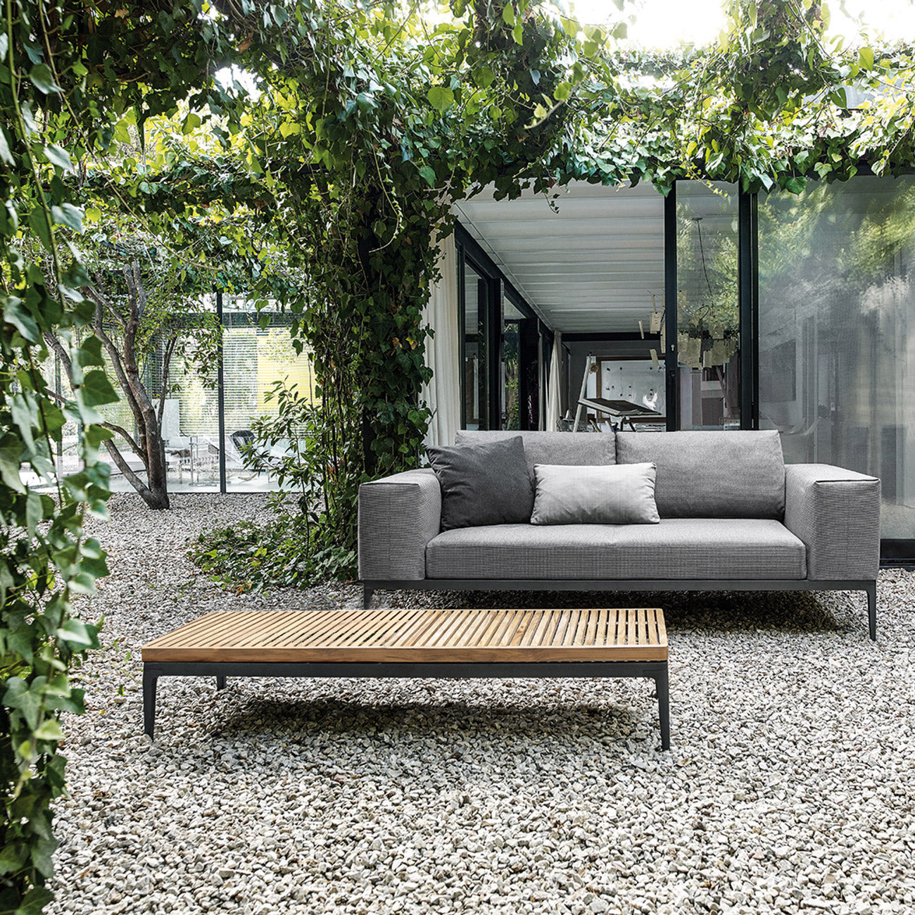 Gloster Grid Lounge Small Coffee Table Teak