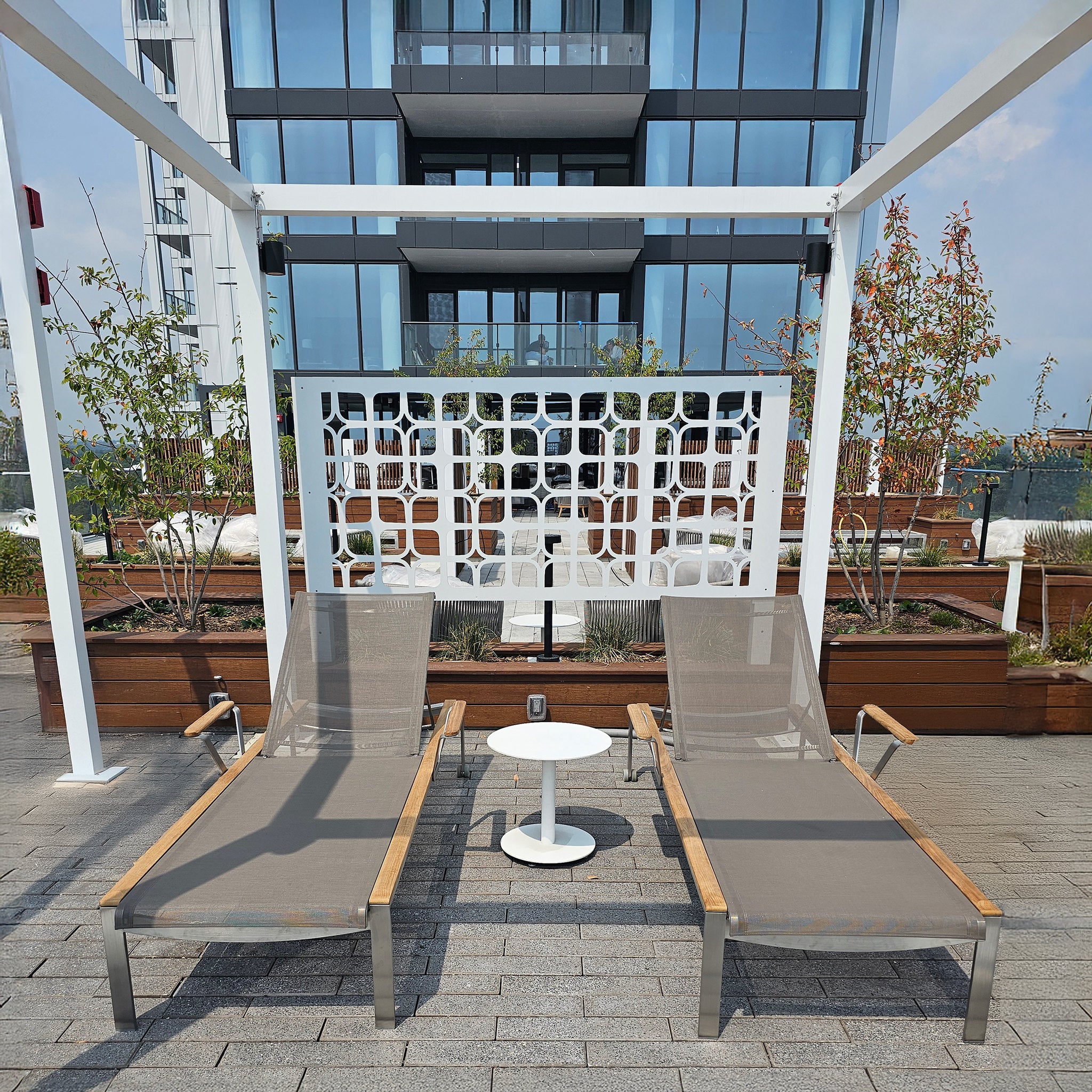 Tivoli Stainless & Teak Chaise Lounge