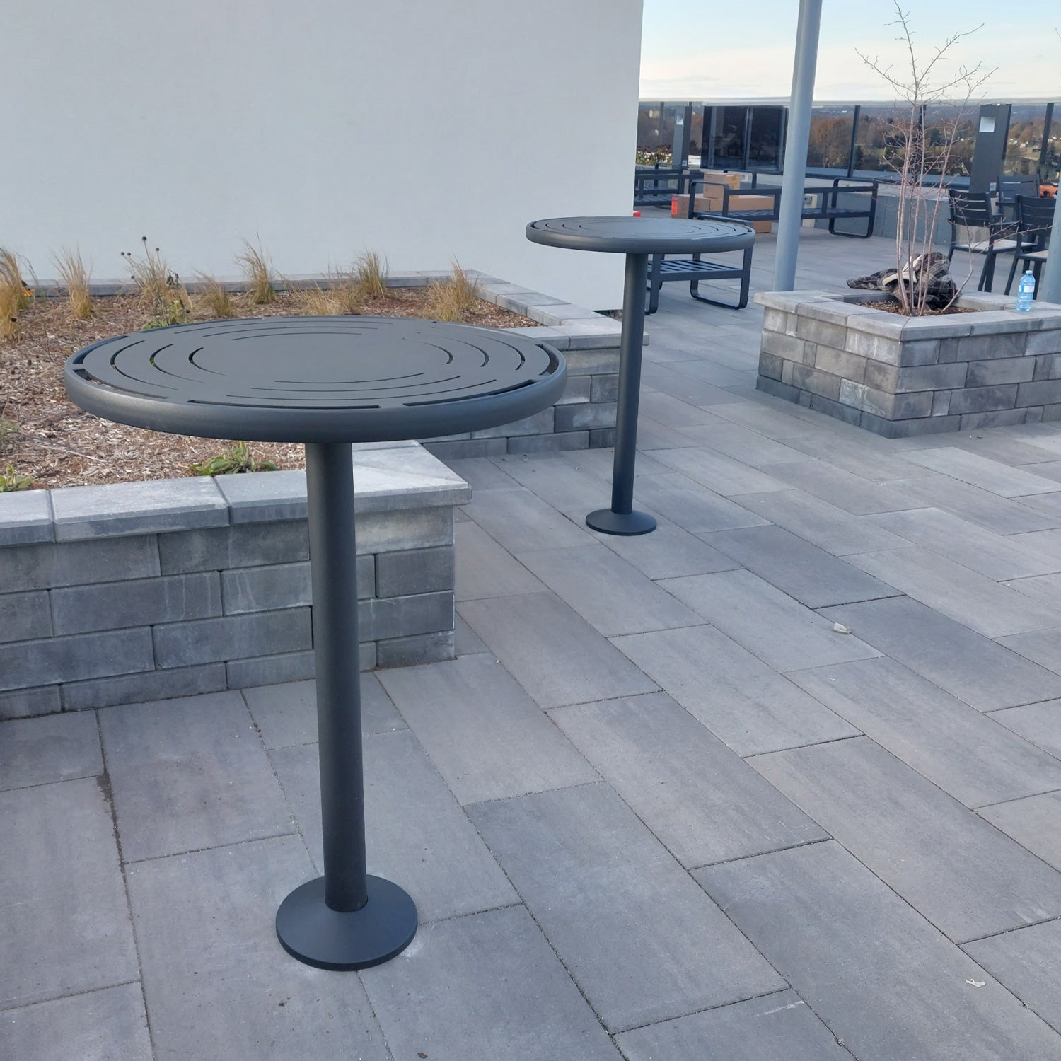 Saville 30" Round Table, Bar Height with Bolt-Down Base