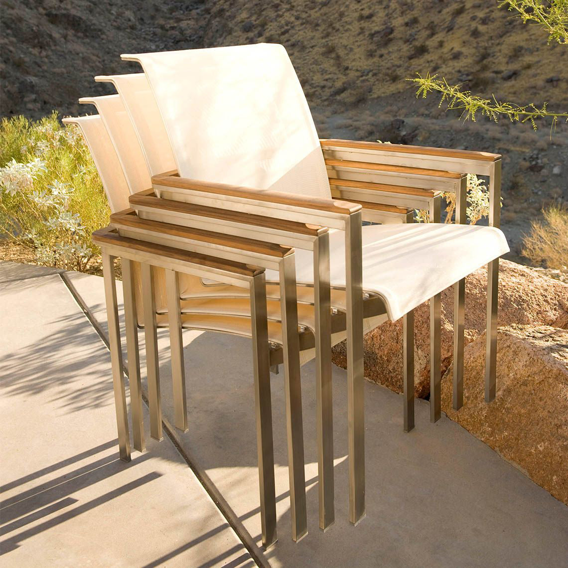 Tivoli Teak and Stainless Arm Chair