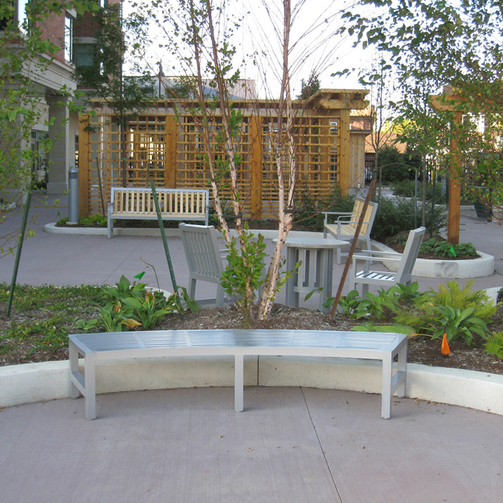 New England Curved Backless Bench