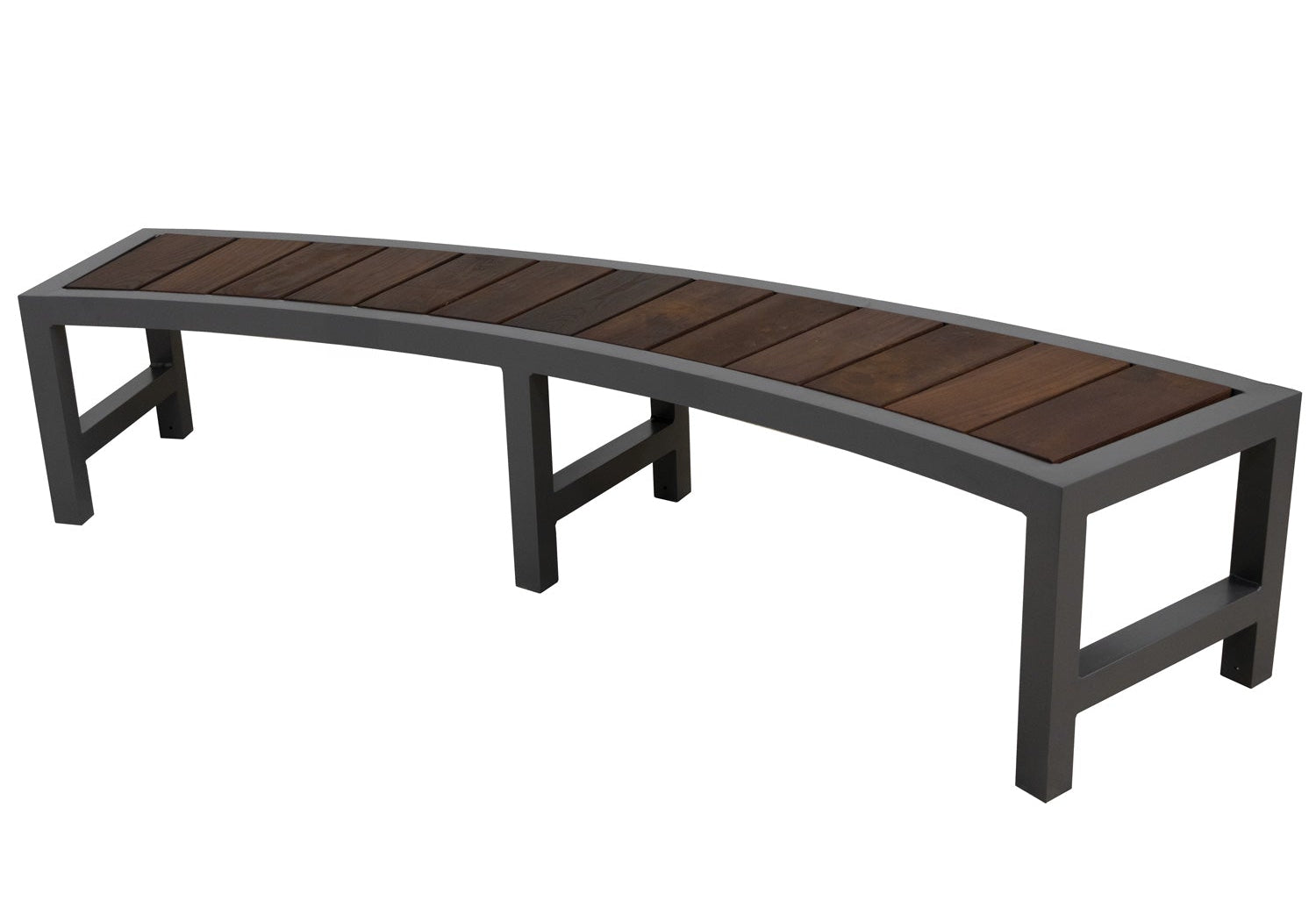 New England Curved Backless Bench