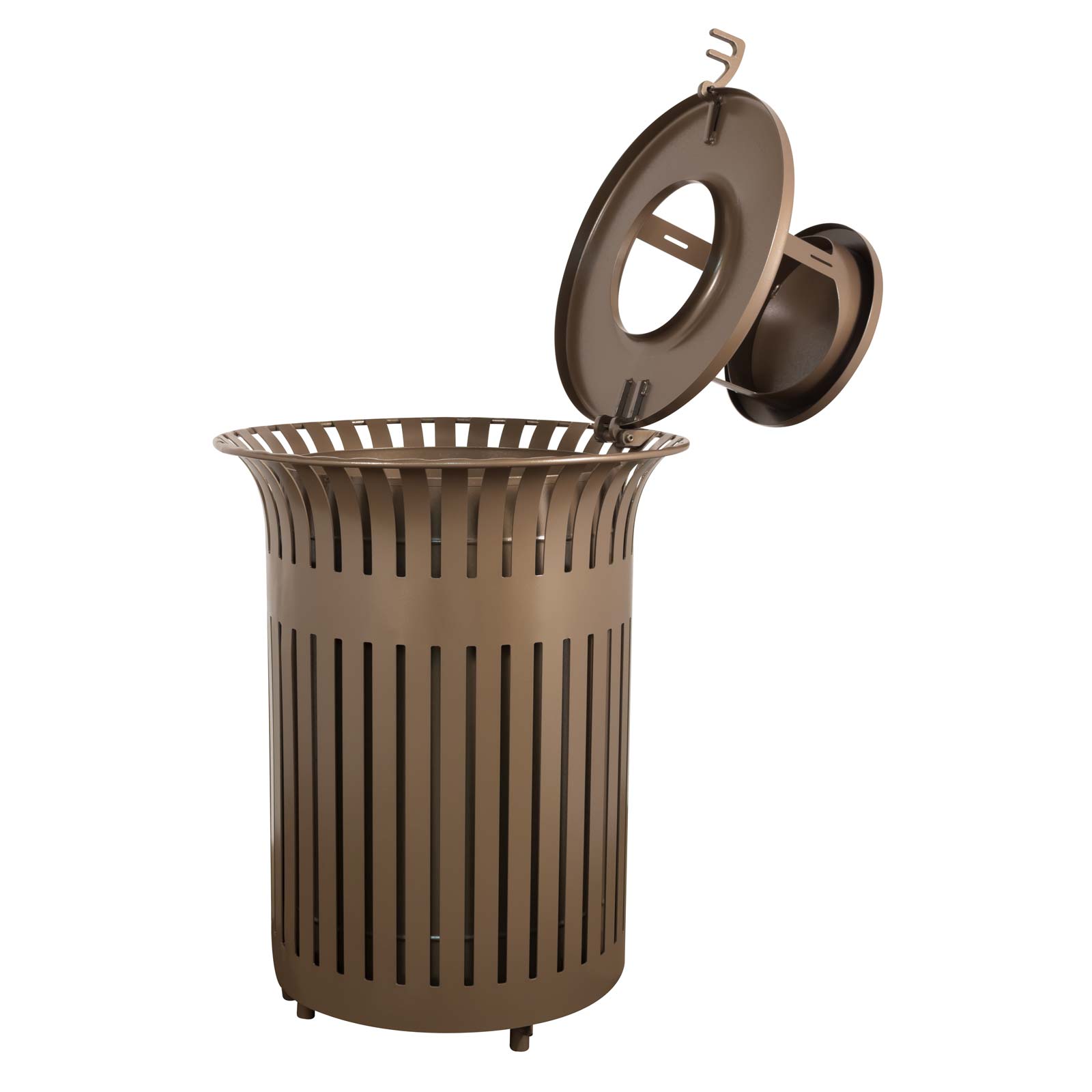Festival Covered Aluminum Waste Receptacle