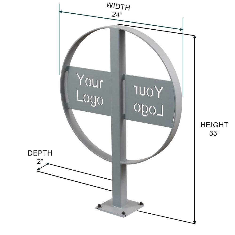 Circum Bicycle Rack with Custom Cut Panel