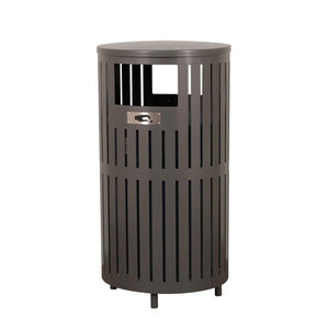 Village Covered Waste Receptacle with Signage