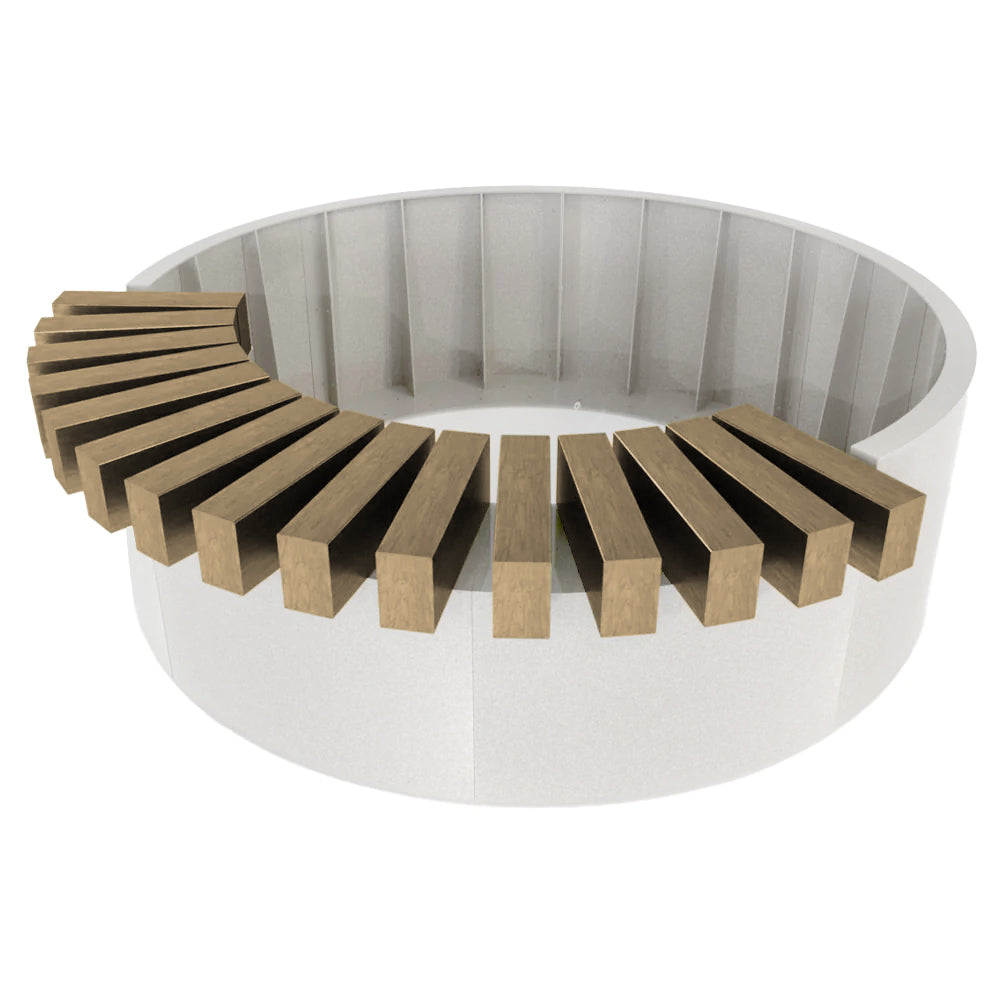 Timber Circular Planter Bench with Enviro-Wood Slats