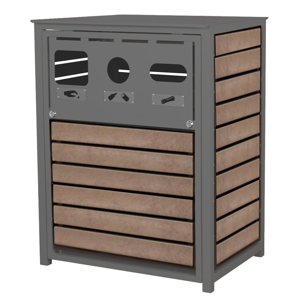 Skyline 3 Stream Waste/Recycle Receptacle