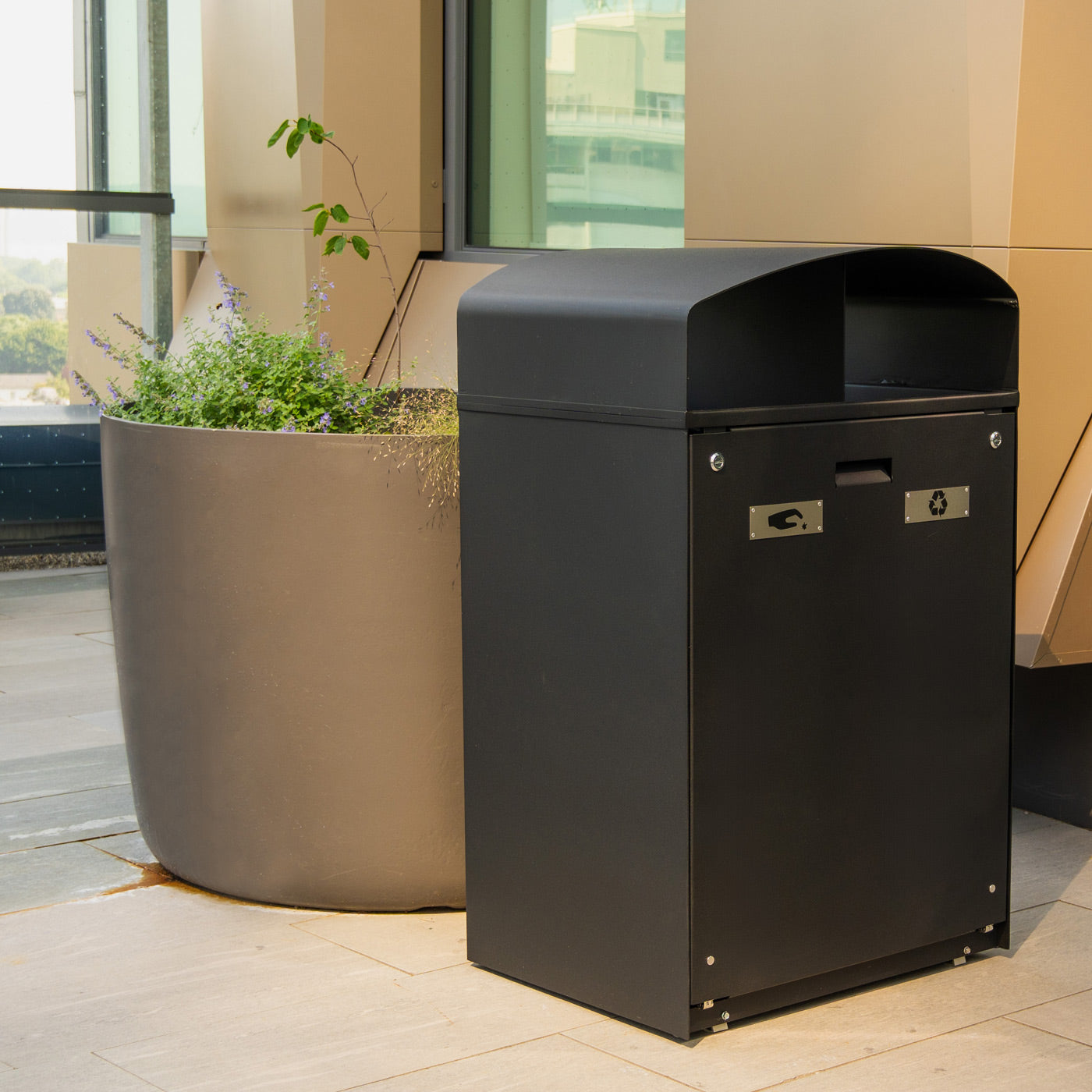 City 2 Stream Waste/Recycle Receptacle