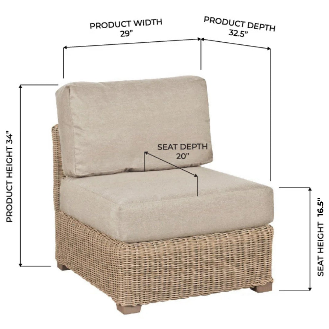 Veranda Armless Chair, Driftwood