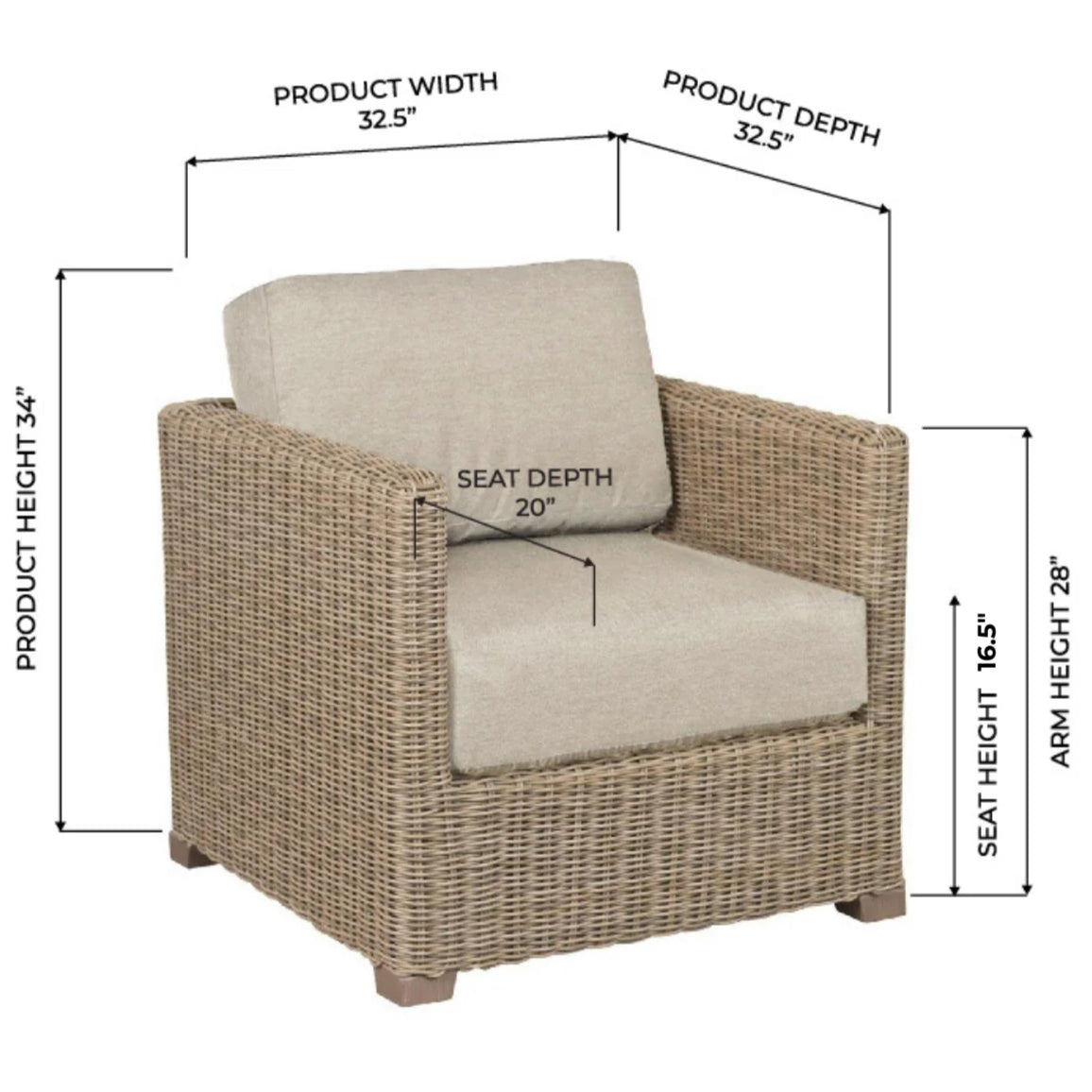 Veranda Club Chair, Driftwood