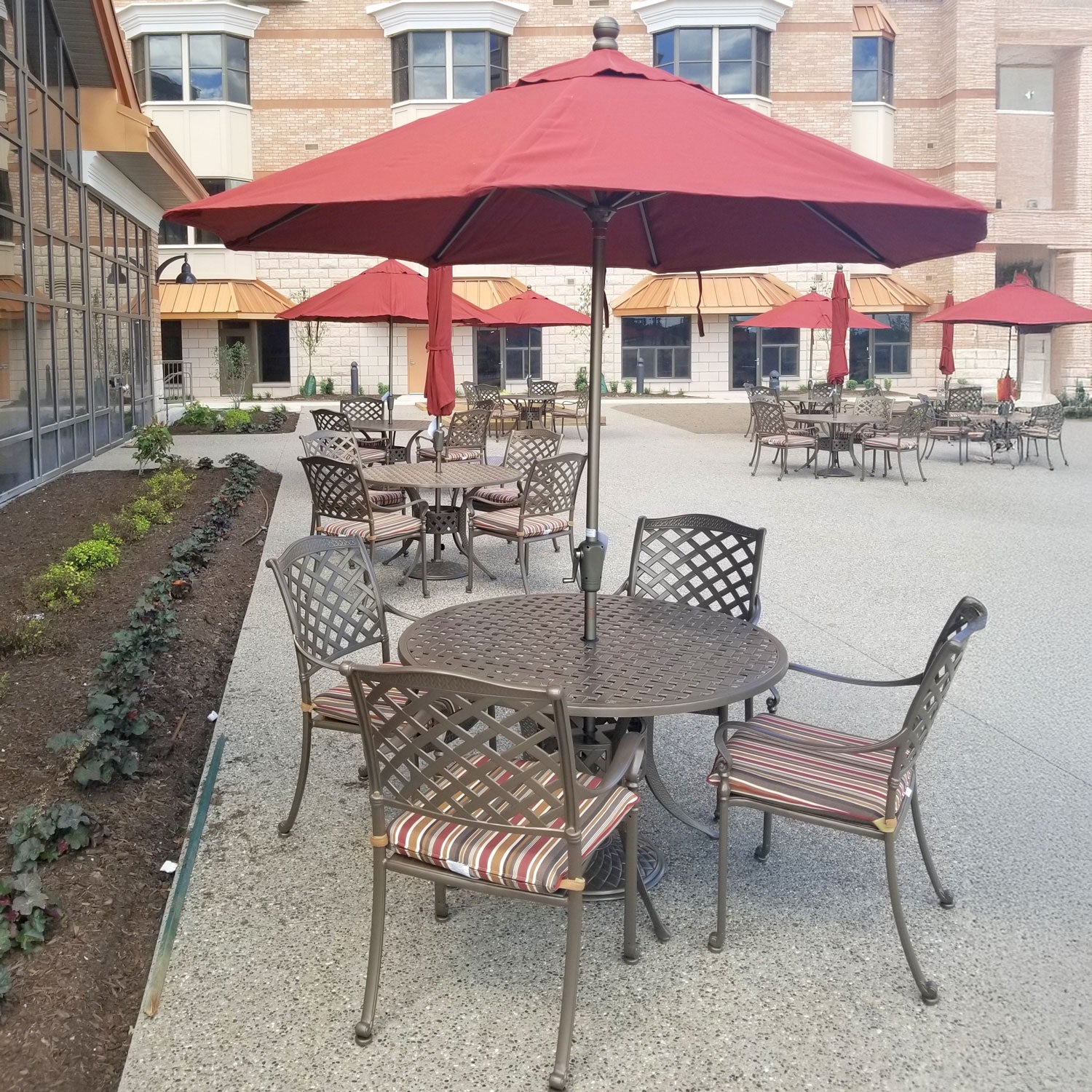 Basketweave Round Dining Table