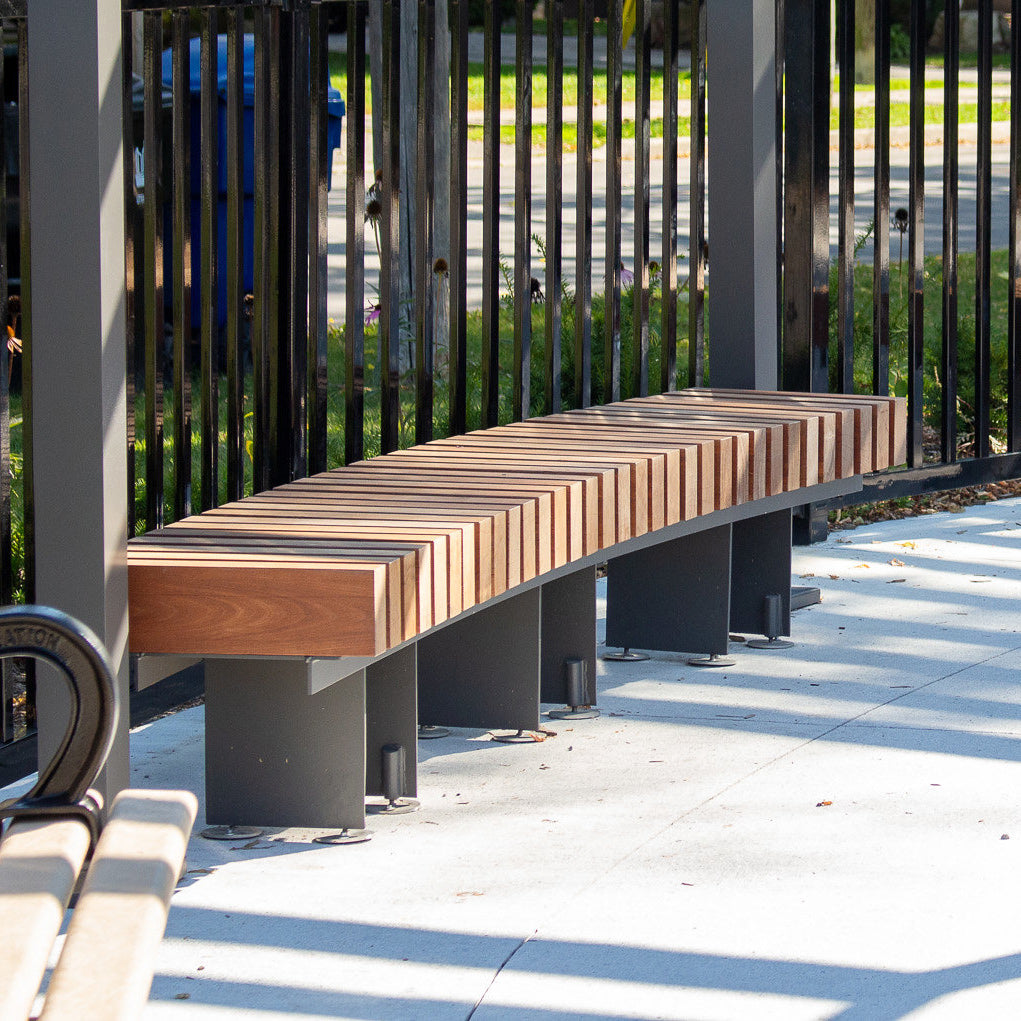 76" Timber Curved Backless Bench