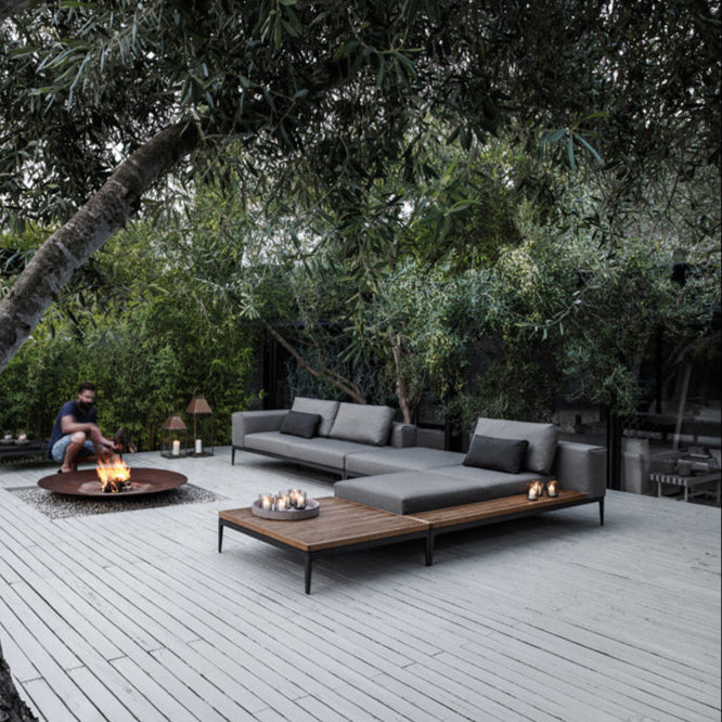 Gloster Grid Lounge Left/Right Chaise Unit Teak