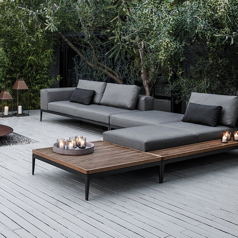 Gloster Grid Lounge Square Coffee Table Teak