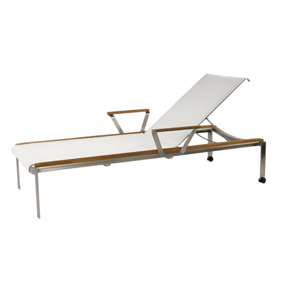 Tivoli Stainless & Teak Chaise Lounge