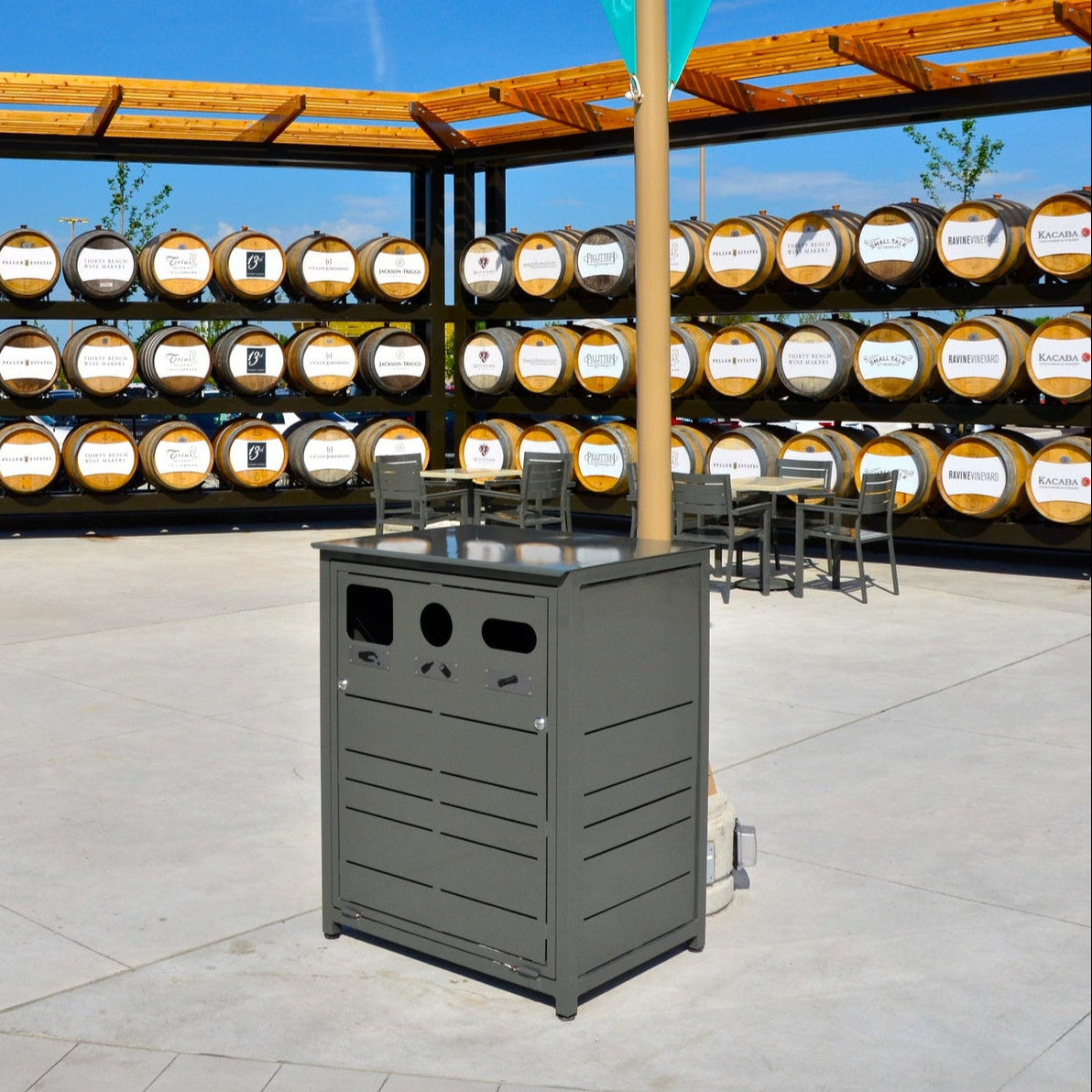 Skyline 3 Stream Waste/Recycle Receptacle