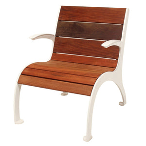 HARBOR ALUMINUM LOUNGE CHAIR WITH IPE SLATS
