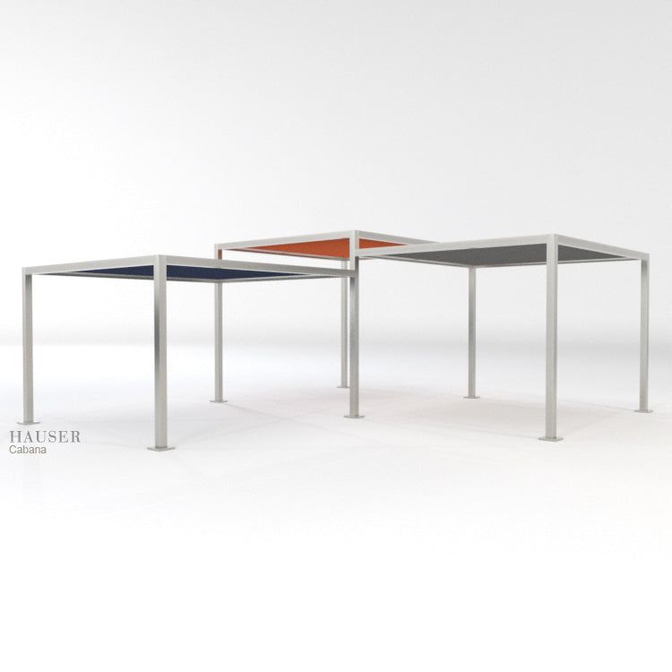 3 Tier Cabana with Tensioned Roof Fabric Canopies, Hero View