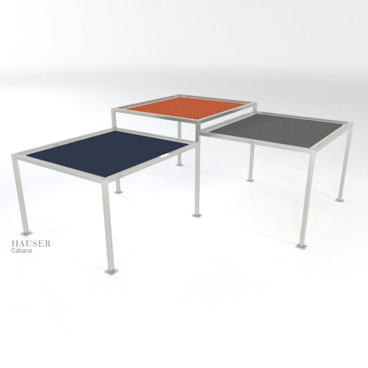 3 Tier Cabana with Tensioned Roof Fabric Canopies, Alt View