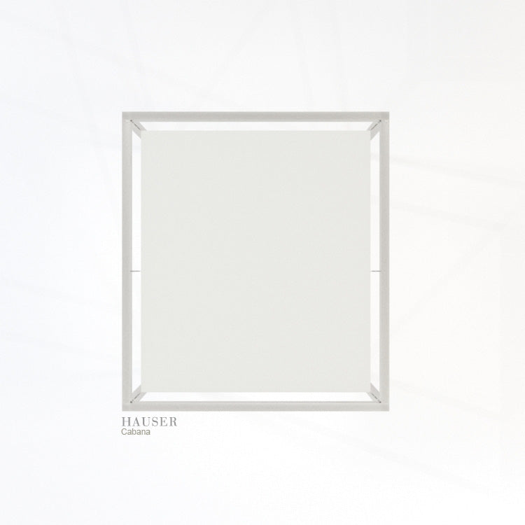 Cabana with tensioned roof fabric canopy, Top View