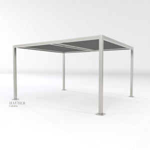 Dual Canopy Cabana with tensioned roof fabric canopies, Hero View