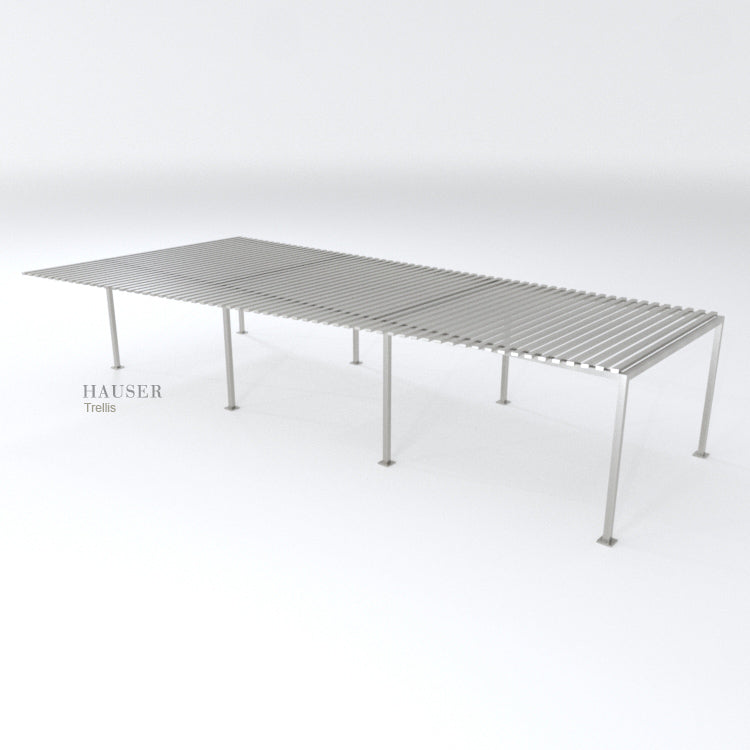 Trellis with Aluminum Overrhanging Horizontal Tapered Length Purlins, Hero View