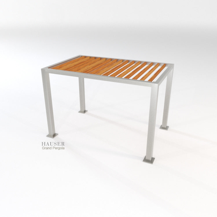 Grand Pergola with Cedar Vertically Oriented Slat Roof, Alt View