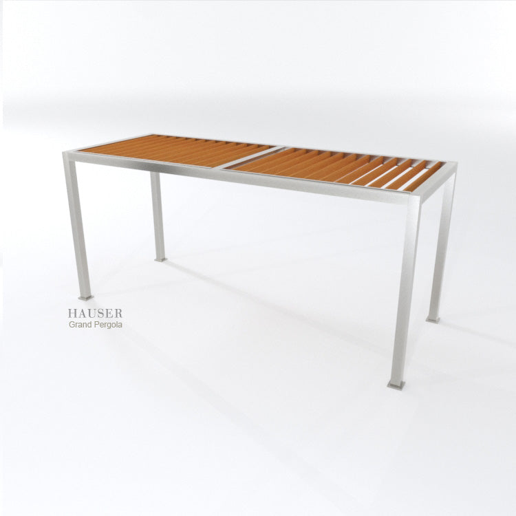 Grand Pergola with Inset Vertically Oriented Cedar Purlins, Alt View