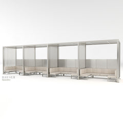 Spacelinx Modular Pergola with 4 Pod Seating