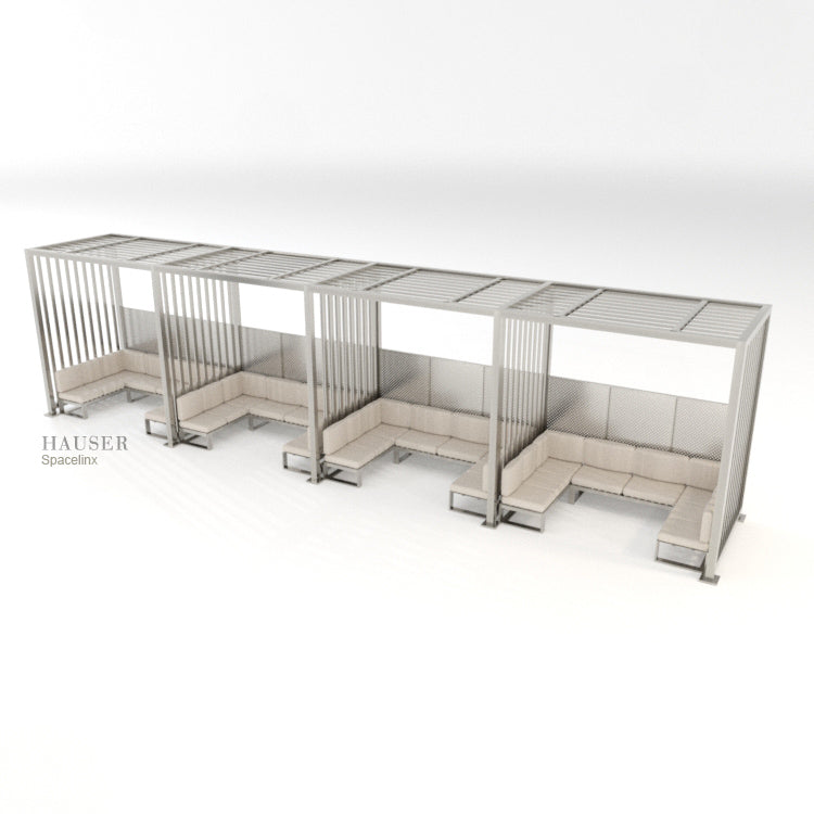Spacelinx Modular Pergola with POD Lounge Seating, Alt View