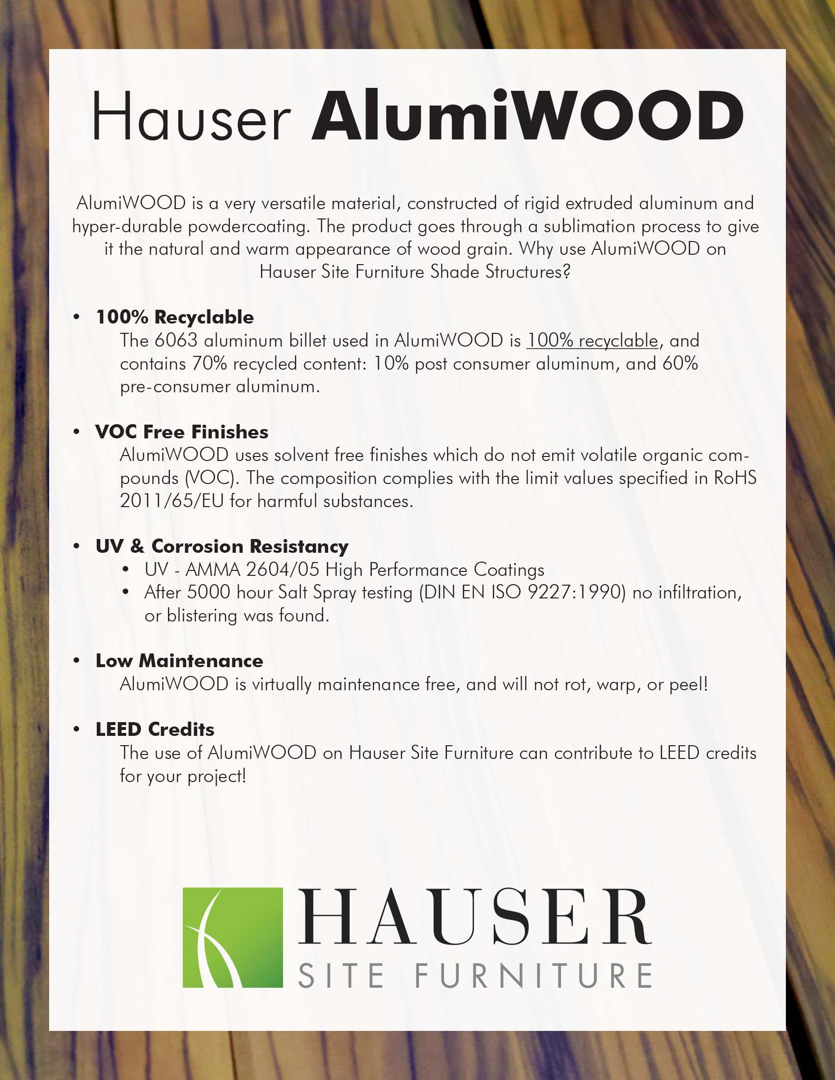 Hauser AlumiWOOD - Quick Facts