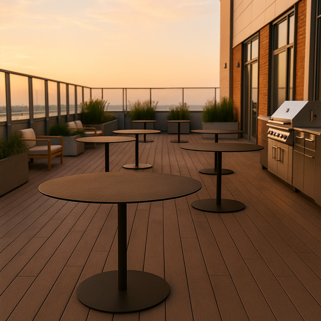 36" Razor Aluminum Bar Table - Round Table Top