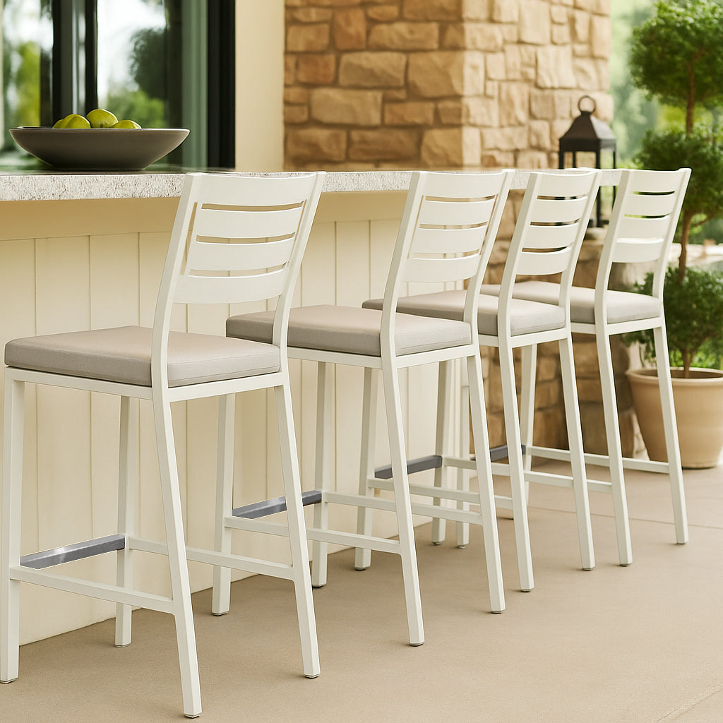 Monterey II Barstool with Aluminum Seat & Cushion