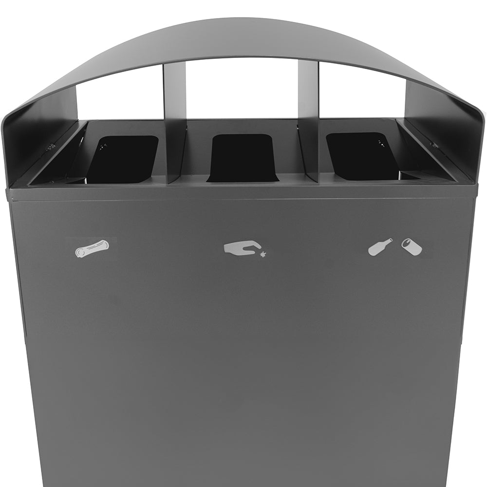 City 3 Stream Waste/Recycle Receptacle