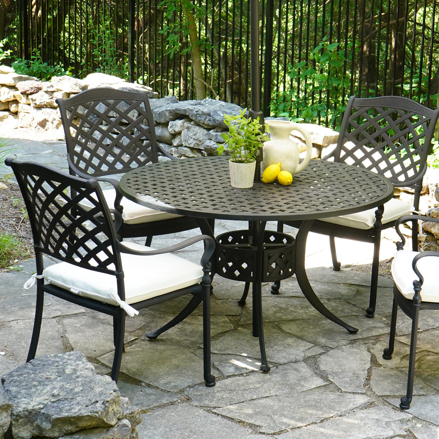 Basketweave Round Dining Table