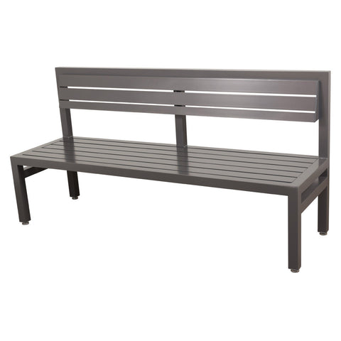 Skyline Armless Bench, Aluminum Slats