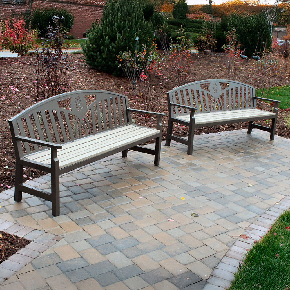 English Garden 60" Bench, Willow Back