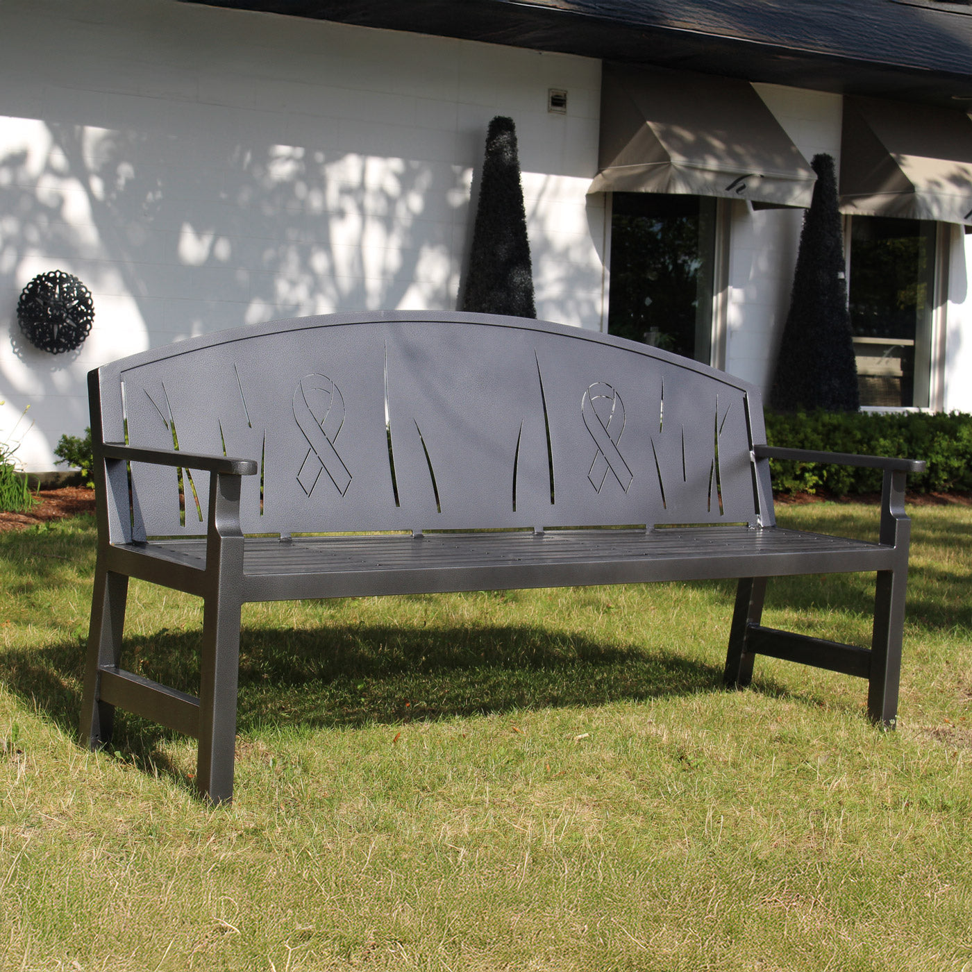 English Garden Bench, Custom Laser Cut Back