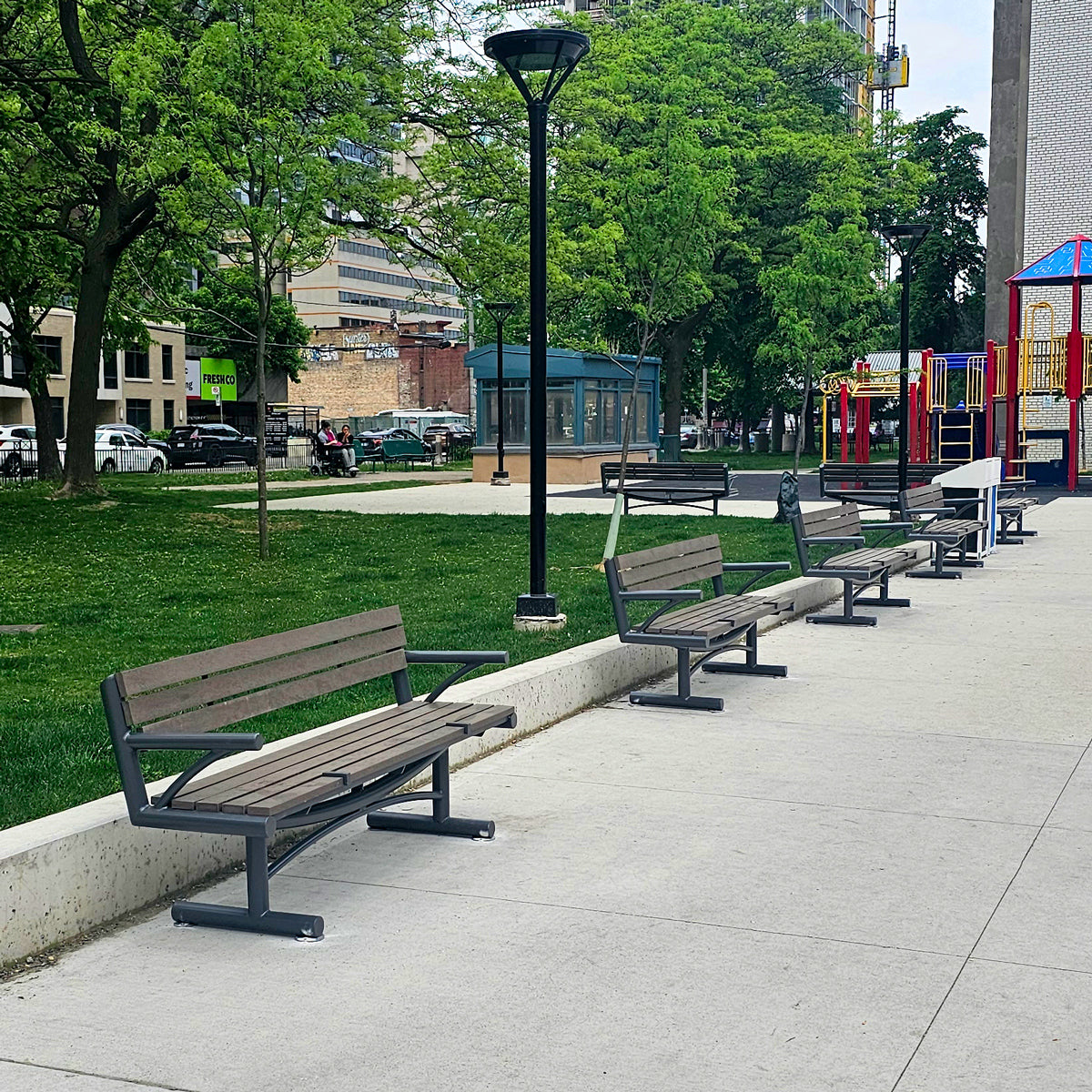King Mills Arc Bench with Arms