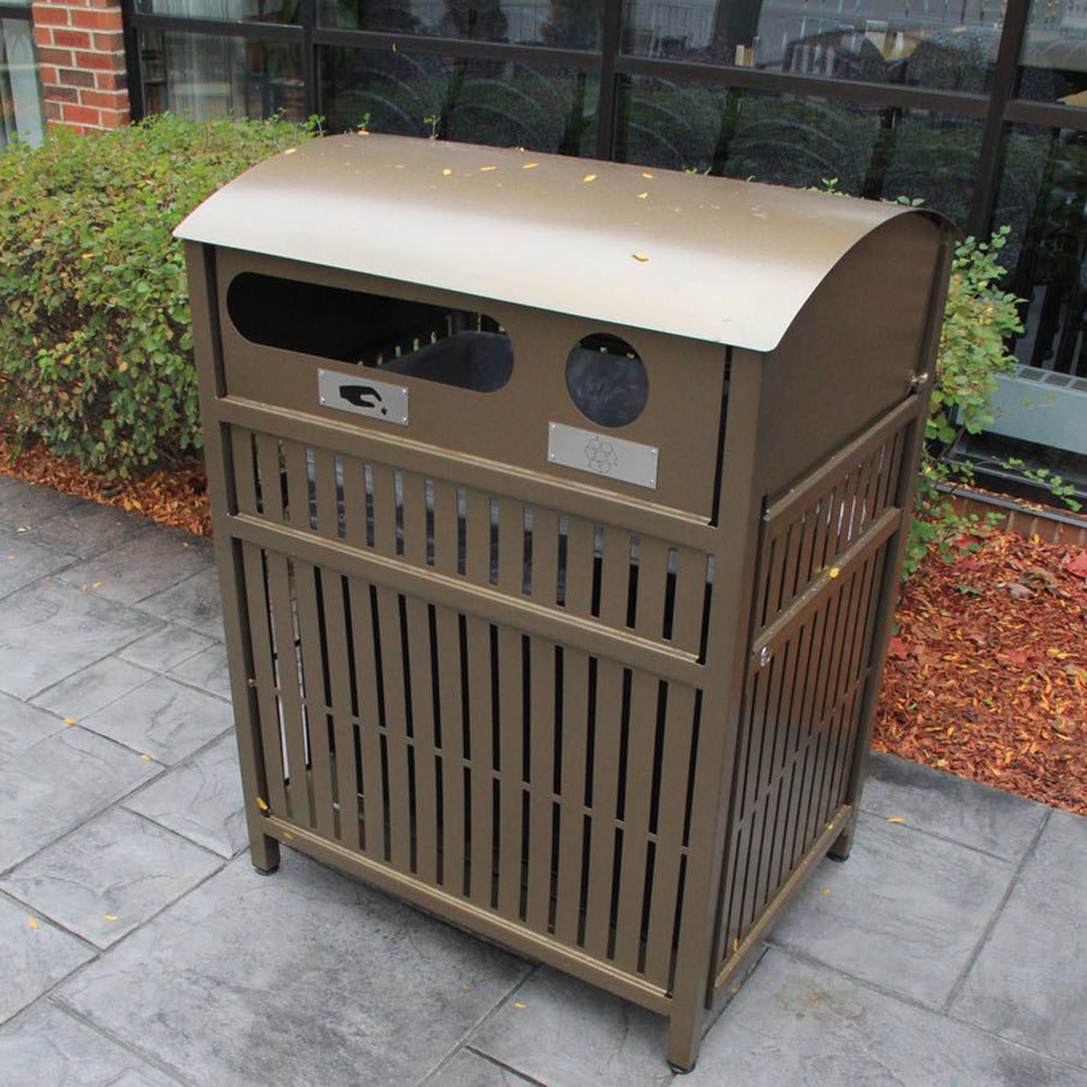 Hamlet Waste/Recycle Receptacle with Custom Cut