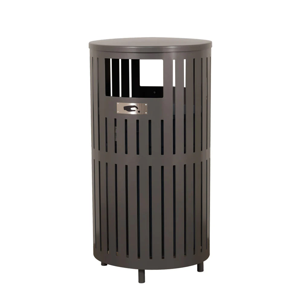 Village Covered Waste Receptacle with Signage