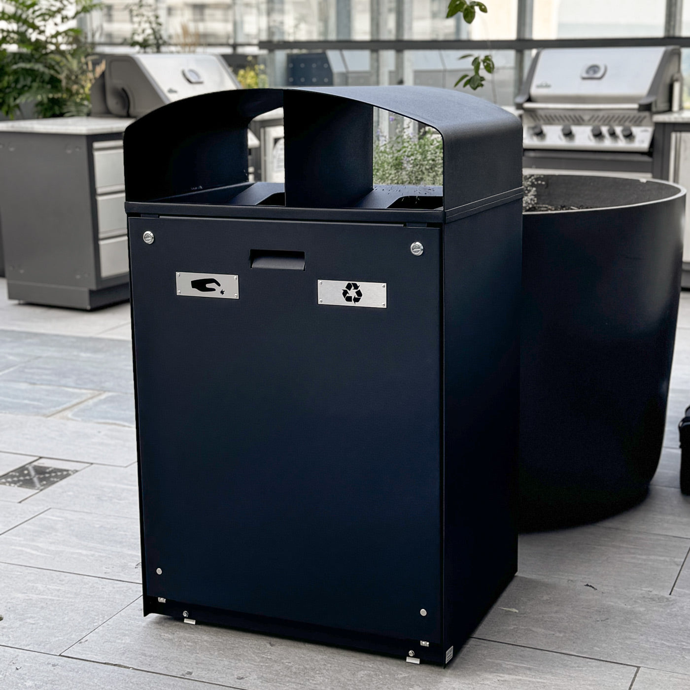 City 2 Stream Waste/Recycle Receptacle