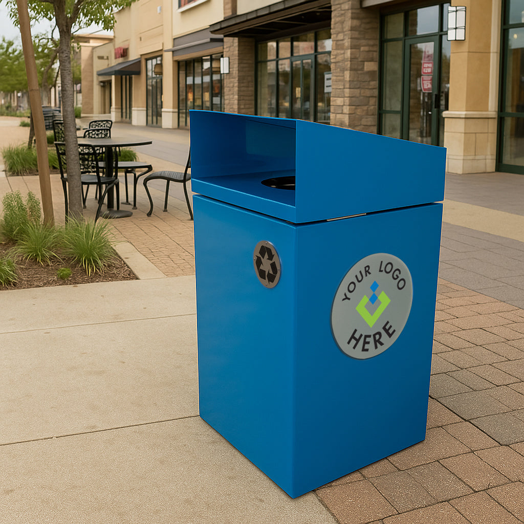 Cubix Waste or Recycle Receptacle with Custom Logo