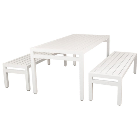 Skyline IV Picnic Table & Benches, Aluminum Slats