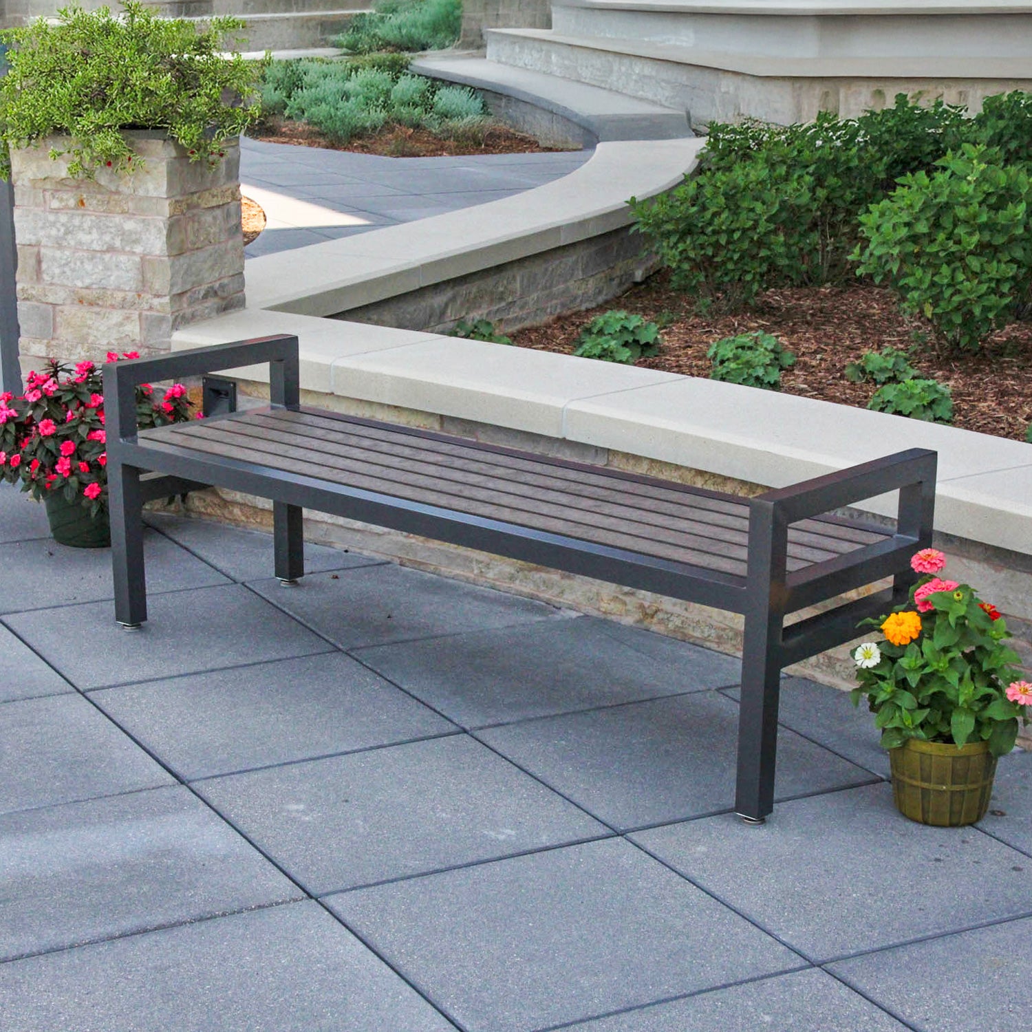 Skyline Backless Bench with Arms