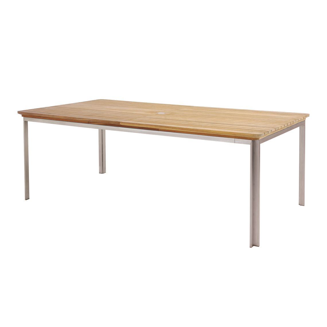 Tivoli Stainless and Teak Rectangular Table