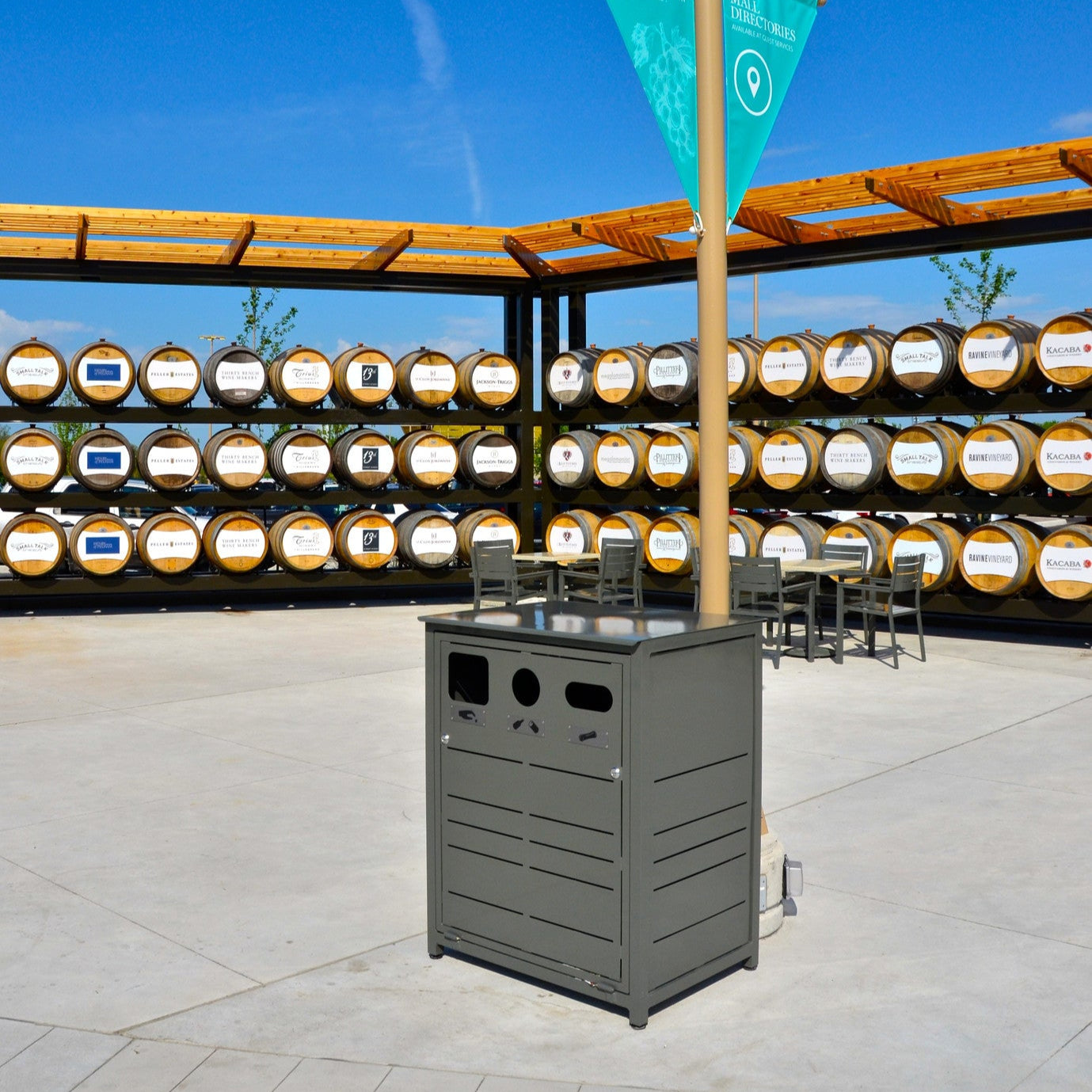Skyline 3 Stream Waste/Recycle Receptacle