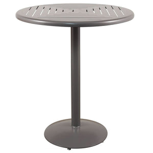 Java Aluminum Slat Bar Table, 36" Dia