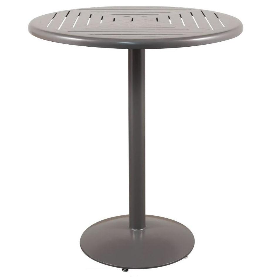 Java Aluminum Slat Bar Table, 36" Dia