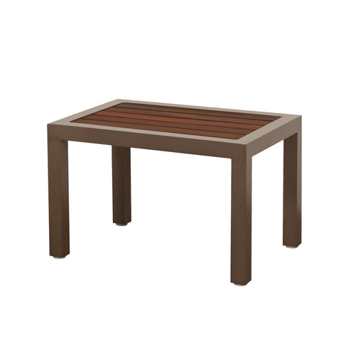 Skyline II End Table with Tropical Wood Slats